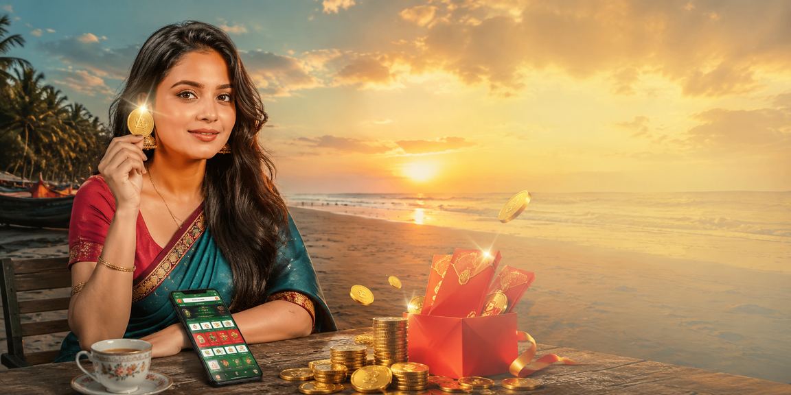 সেন্ট মার্টিন সমুদ্র সৈকতে লাল খাম বোনাস উদযাপনের আনন্দময় দৃশ্য